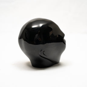 Black Obsidian Crystal Alien Labradorite Eyes - 4" Large Crystal Skull