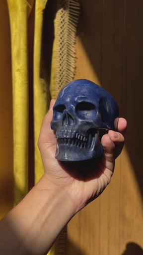 Blue Aventurine Crystal Skull - Large Hand Carved 5"  Chakra Healing Crystal Gemstone Skull RARE