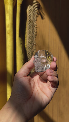 High Quality Clear Quartz Crystal Skull - Hand Carved 2.5" Reiki Chakra Healing Crystal Skull Stones