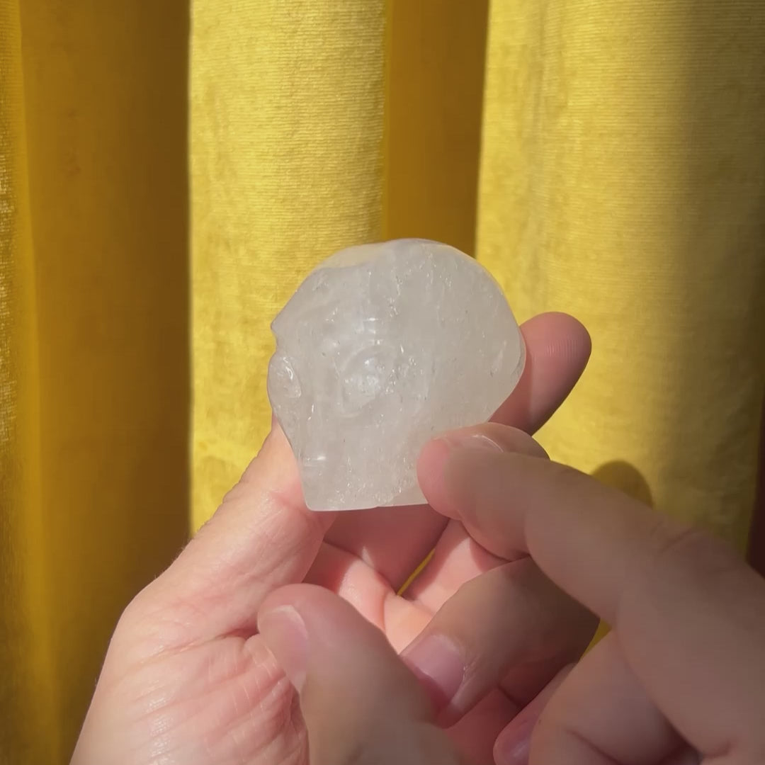 Angolan Quartz Crystal Alien - 2" Hand Carved Crystal Skull