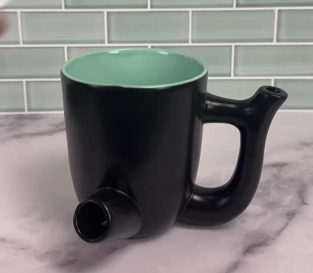 Less Than Perfect Left-Handed Filtered Wake and Bake Pipe Mug