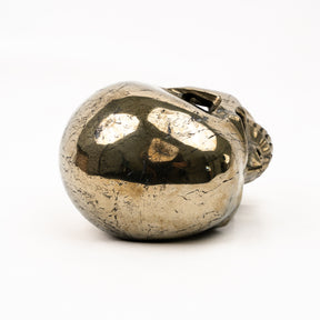 Gold Iron Pyrite Skull - Hand Carved 5" Large Crystal Skull