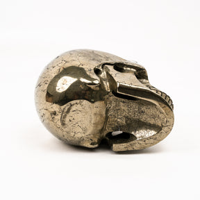 Gold Iron Pyrite Skull - Hand Carved 5" Large Crystal Skull