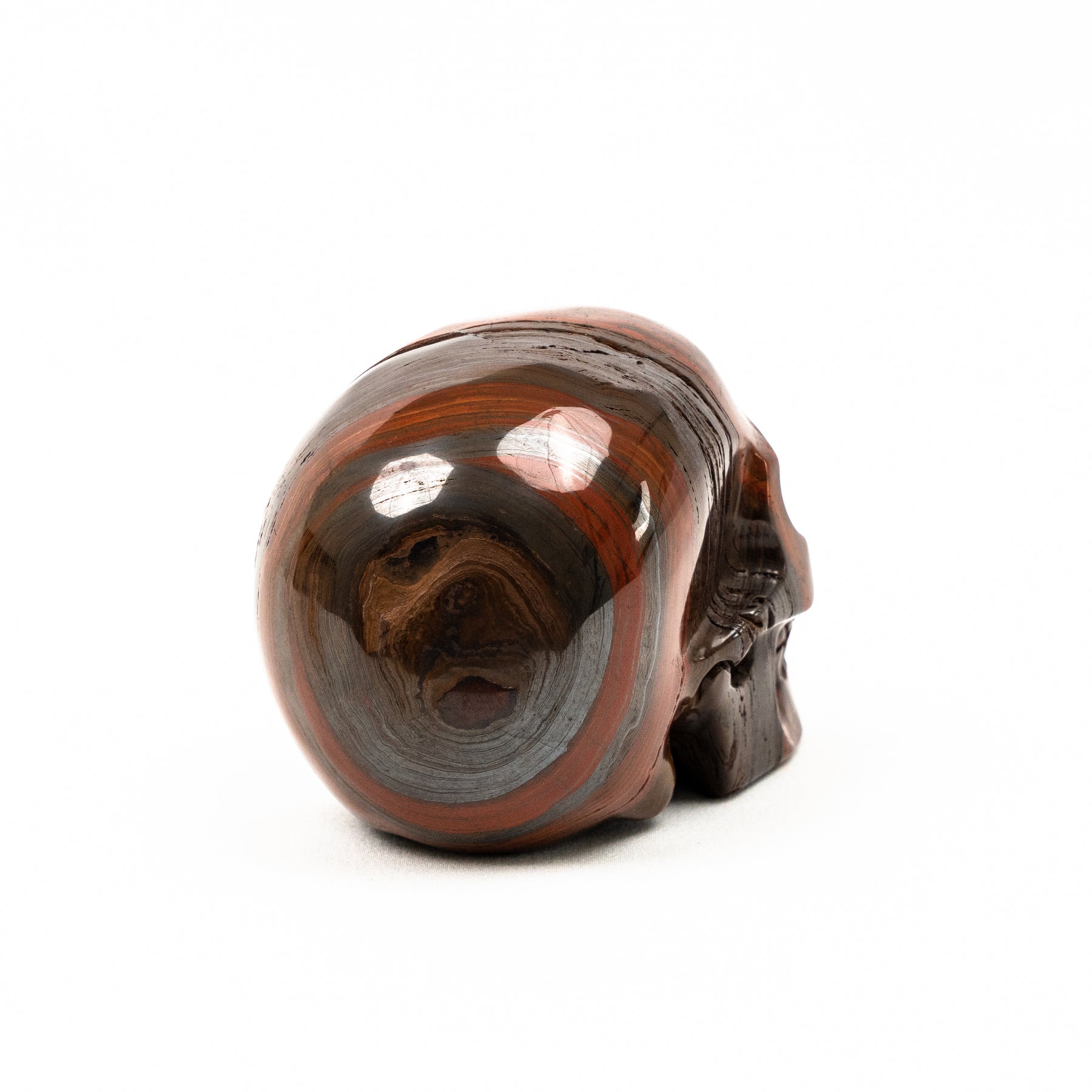 Red Tigers Eye Quartz Crystal Skull - Hand Carved 3.5" Crystal Skull