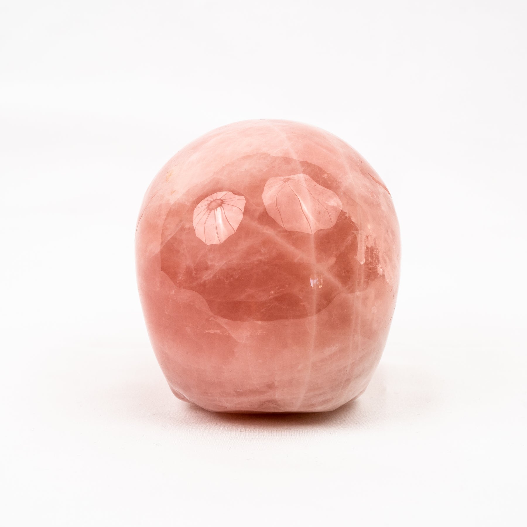 Rose Quartz Jawless Skull - Large 4.5" Hand Carved Crystal Skull