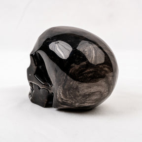 High Quality Silver Obsidian 4.5" Large Crystal Skull