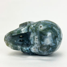 Druzy Moss Agate 4.5" Crystal Skull - RARE