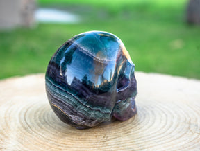 High Quality Rainbow Fluorite 4.5" Crystal Skull