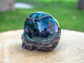 High Quality Rainbow Fluorite 4.5" Crystal Skull