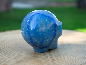 Blue Aventurine 4" Crystal Alien with Labradorite Eyes - RARE