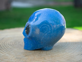Blue Aventurine 4" Crystal Alien with Labradorite Eyes - RARE