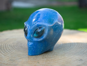 Blue Aventurine 4" Crystal Alien with Labradorite Eyes - RARE