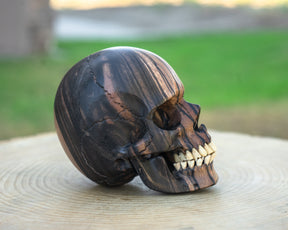 Black Ebony 4.5" Wood Skull