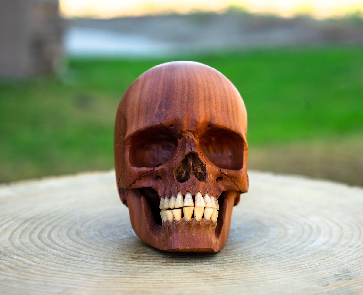 Red Wood 4.75" Skull