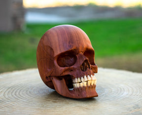 Red Wood 4.75" Skull