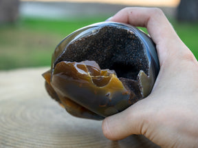 Geode Agate 4.5" Crystal Skull - RARE