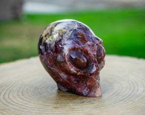 Hematoid Fire Quartz 4" Crystal Alien with Red Strawberry Quartz Eyes