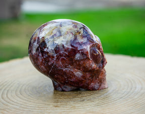 Hematoid Fire Quartz 4" Crystal Alien with Red Strawberry Quartz Eyes