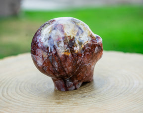 Hematoid Fire Quartz 4" Crystal Alien with Red Strawberry Quartz Eyes