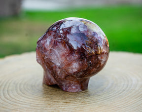 Hematoid Fire Quartz 4" Crystal Alien with Red Strawberry Quartz Eyes