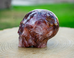 Hematoid Fire Quartz 4" Crystal Alien with Red Strawberry Quartz Eyes