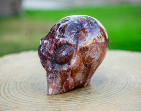 Hematoid Fire Quartz 4" Crystal Alien with Red Strawberry Quartz Eyes