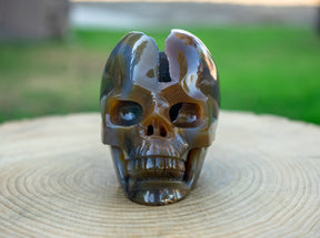Geode Agate 4.5" Crystal Skull - RARE