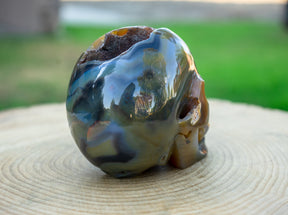Geode Agate 4.5" Crystal Skull - RARE