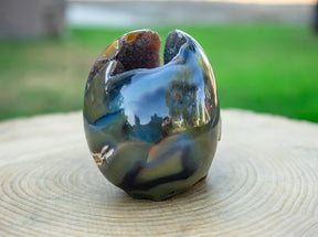 Geode Agate 4.5" Crystal Skull - RARE