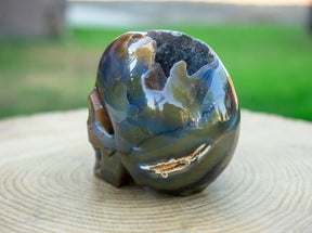 Geode Agate 4.5" Crystal Skull - RARE