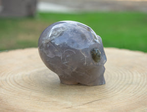 Blue Rose Quartz 4" Crystal Alien with Labradorite Eyes - RARE