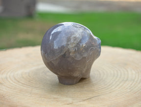 Blue Rose Quartz 4" Crystal Alien with Labradorite Eyes - RARE