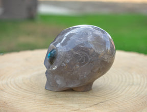 Blue Rose Quartz 4" Crystal Alien with Labradorite Eyes - RARE