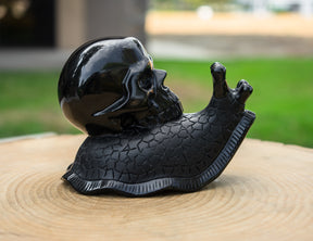 Black Obsidian 6" Crystal Skull Snail