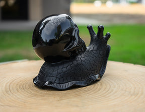 Black Obsidian 6" Crystal Skull Snail