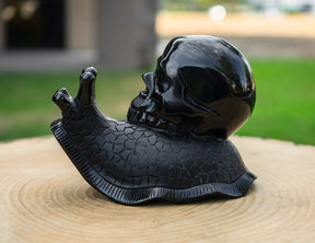 Black Obsidian 6" Crystal Skull Snail