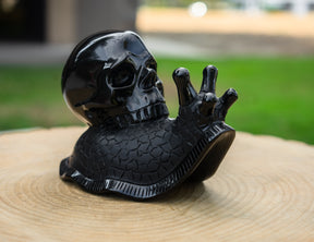 Black Obsidian 6" Crystal Skull Snail