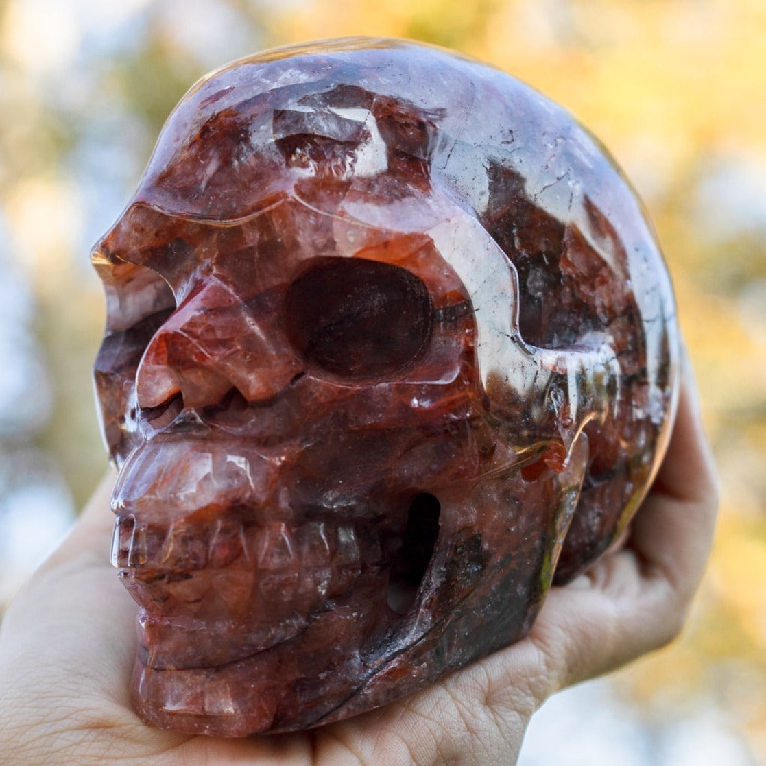 Hematoid Fire Quartz 4.5" Crystal Skull