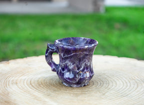 Chevron Amethyst Crystal Tea Cup Set