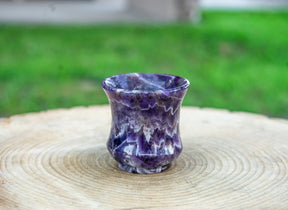 Chevron Amethyst Crystal Tea Cup Set