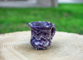 Chevron Amethyst Crystal Tea Cup Set