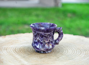 Chevron Amethyst Crystal Tea Cup Set