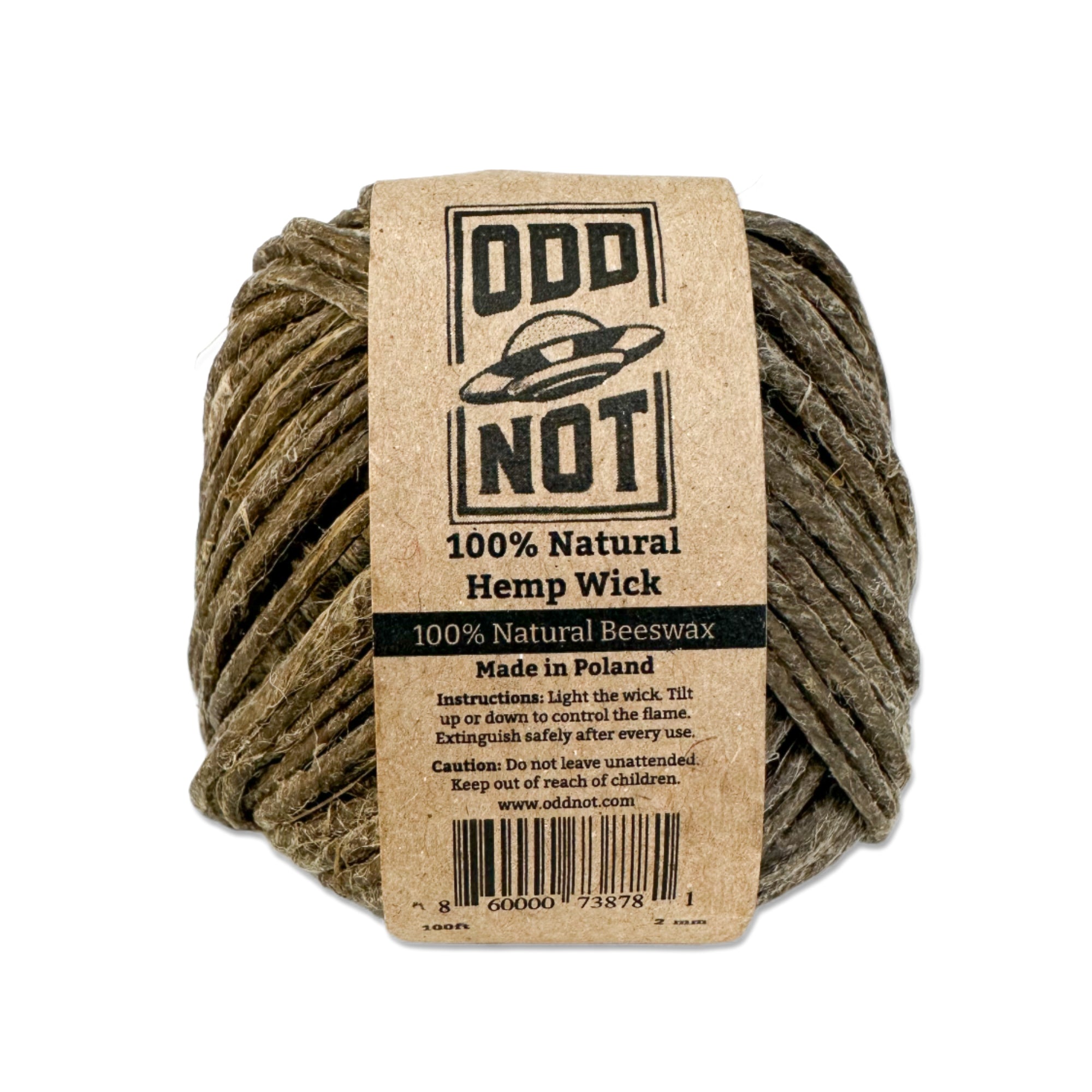 Thick Hemp Wick 100ft Roll - 100% Natural Unbleached Hemp Lighter - 2mm