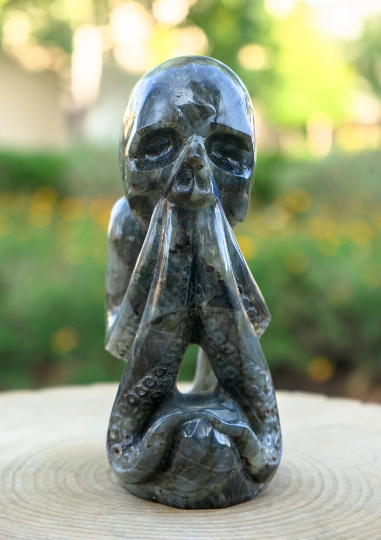 Defect Cthulhu Idol Labradorite 7.25" Crystal Skull