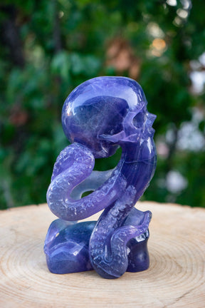 Cthulhu Idol Rainbow Fluorite 7.25" Crystal Skull