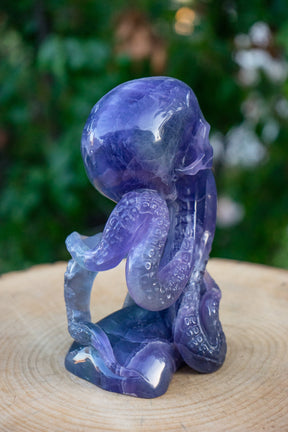 Cthulhu Idol Rainbow Fluorite 7.25" Crystal Skull