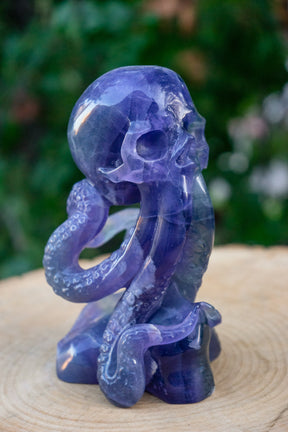 Cthulhu Idol Rainbow Fluorite 7.25" Crystal Skull