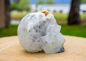 Geode Agate 4.5" Crystal Skull - RARE