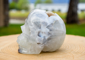 Geode Agate 4.5" Crystal Skull - RARE