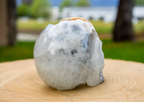 Geode Agate 4.5" Crystal Skull - RARE